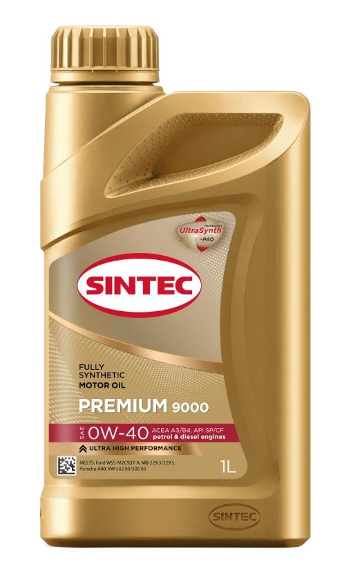 Sintec PREMIUM 9000 0W-40 SP/CF ACEA A3/B4 1л