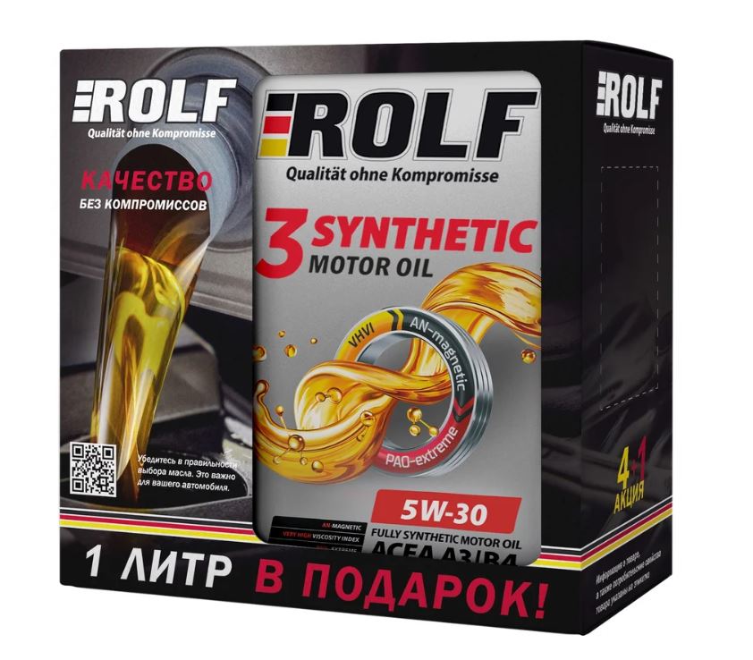 ROLF 5W30 3-Synthetic A3/B4 4л Акция 4+1