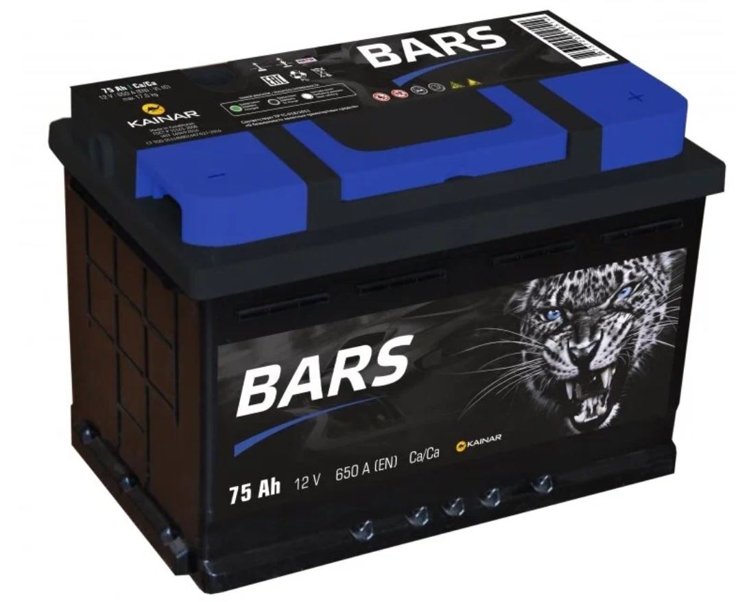 Аккумулятор BARS 75 Ач (низ.) обр.п.